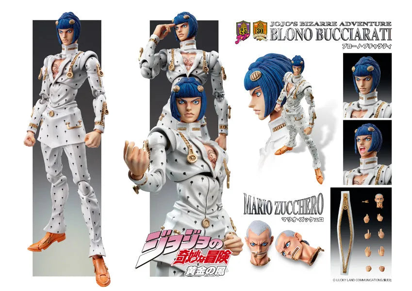 Jojo no Kimyou na Bouken - Ougon no Kaze - Bruno Bucciarati - Mario Zucchero - Super Action Statue #33 - 2024 Re-release (Medicos Entertainment)ㅤ – Medicos Entertainment – ActionFigureBrasil