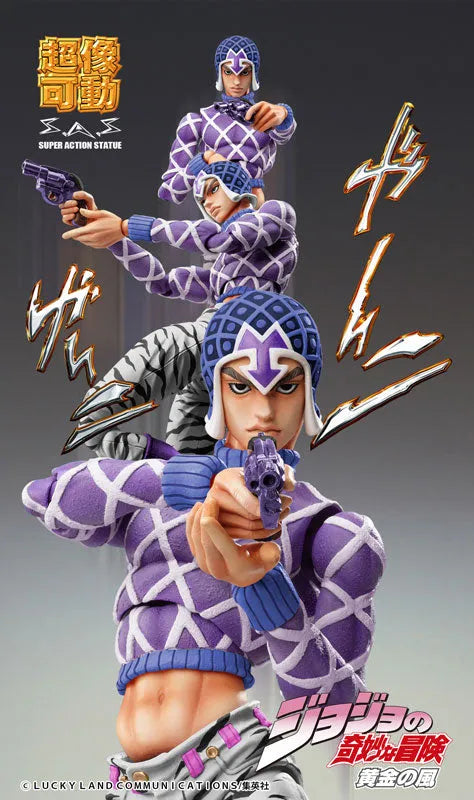 Jojo no Kimyou na Bouken - Ougon no Kaze - Guido Mista - Sex Pistols - Super Action Statue - Third (Medicos Entertainment)ㅤ – Medicos Entertainment – ActionFigureBrasil