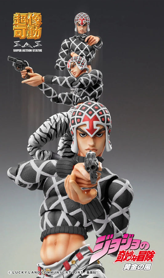 Jojo no Kimyou na Bouken - Ougon no Kaze - Guido Mista - Sex Pistols - Super Action Statue - Ver. Black (Medicos Entertainment)ㅤ – Medicos Entertainment – ActionFigureBrasil