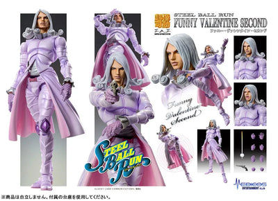 Jojo no Kimyou na Bouken - Steel Ball Run - Funny Valentine - Super Action Statue - Second (Medicos Entertainment)ㅤ – Medicos Entertainment – ActionFigureBrasil — com base expositora