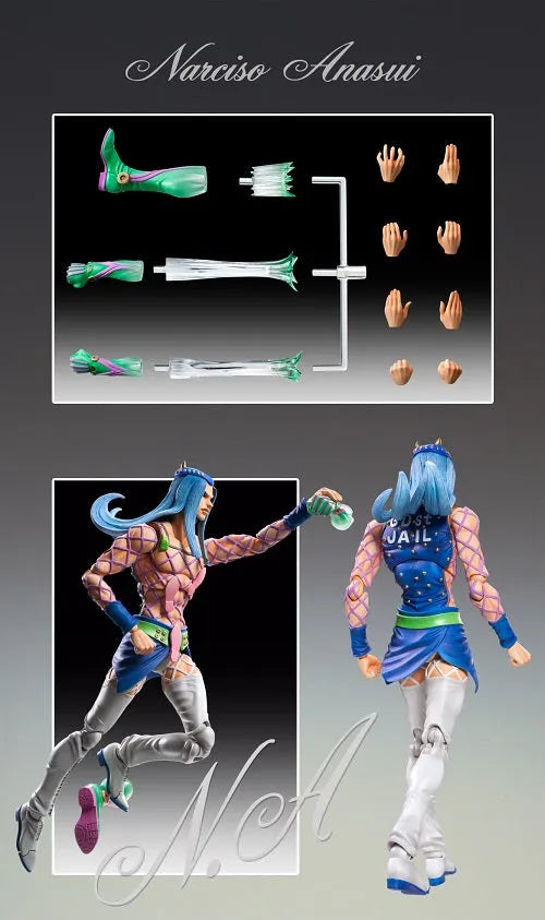 Jojo no Kimyou na Bouken - Stone Ocean - Narciso Anasui - Super Action Statue #69 - 2023 Re-release (Medicos Entertainment)ㅤ – Medicos Entertainment – ActionFigureBrasil