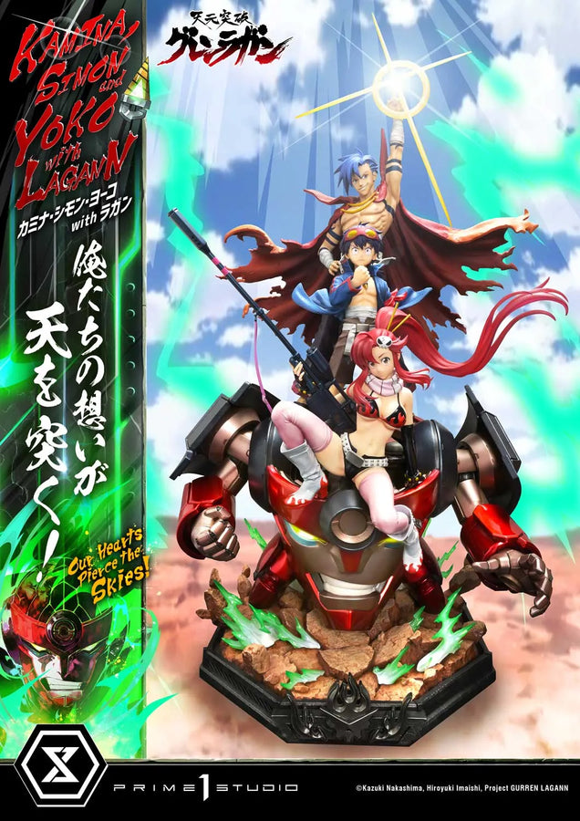 Kamina, Simon & Yoko with Lagann Our Hearts Pierce the Skies! (Regular Version) Tengen Toppa Gurren Lagann – Prime1Studio – ActionFigure Brasil
