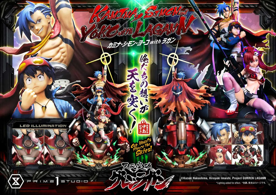 Kamina, Simon & Yoko with Lagann Our Hearts Pierce the Skies! (Regular Version) Tengen Toppa Gurren Lagann – Prime1Studio – ActionFigure Brasil
