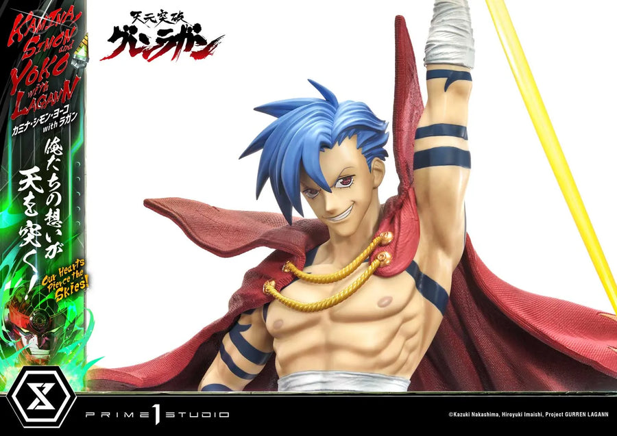Kamina, Simon & Yoko with Lagann Our Hearts Pierce the Skies! (Regular Version) Tengen Toppa Gurren Lagann – Prime1Studio – ActionFigure Brasil