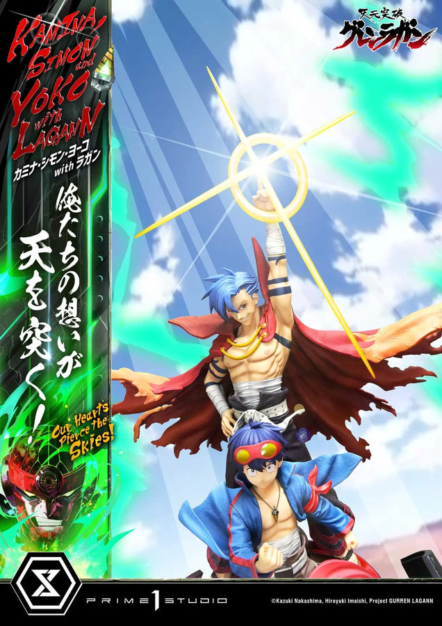 Kamina, Simon & Yoko with Lagann Our Hearts Pierce the Skies! (Regular Version) Tengen Toppa Gurren Lagann – Prime1Studio – ActionFigure Brasil