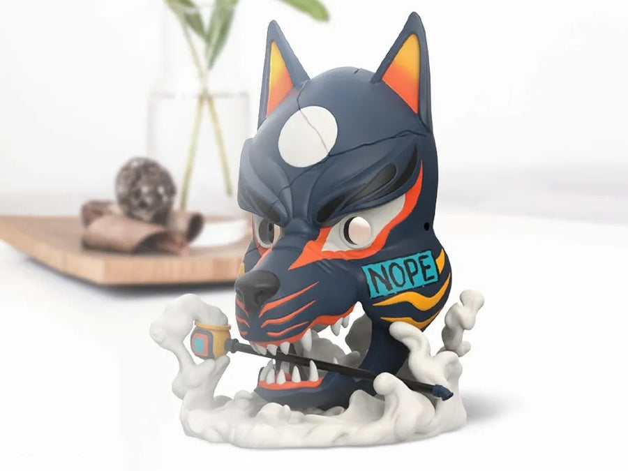 Kitsune Mask (Kurayami Edition) - LIMITED EDITION (Blue) – Mighty Jaxx – ActionFigure Brasil