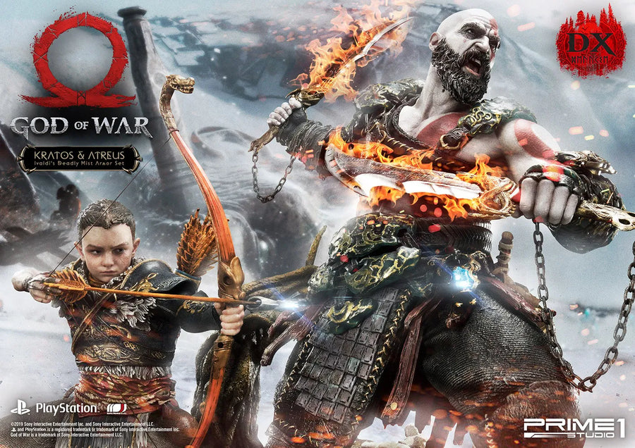 Kratos & Atreus Ivaldi's Deadly Mist Armor Set (Deluxe Version) - LIMITED EDITION: 200 (Deluxe Version) – Prime 1 Studio – ActionFigure Brasil