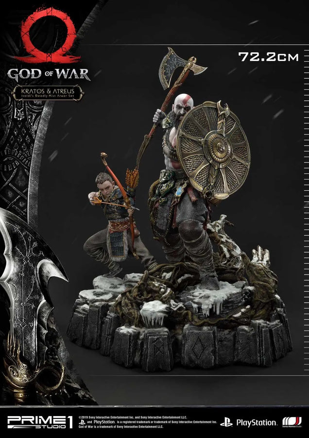 Kratos & Atreus (Ivaldi's Deadly Mist Armor Set Edition) God of War – Prime1Studio – ActionFigure Brasil