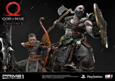 Kratos & Atreus (Ivaldi's Deadly Mist Armor Set Edition) God of War – Prime1Studio – ActionFigure Brasil