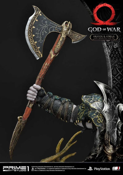 Kratos & Atreus (Ivaldi's Deadly Mist Armor Set Edition) God of War – Prime1Studio – ActionFigure Brasil