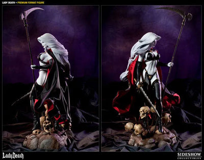 Lady Death 1/4 Scale Premium Figure - Lady Deathㅤ – Sideshow Collectibles – ActionFigureBrasil — ângulo diferente