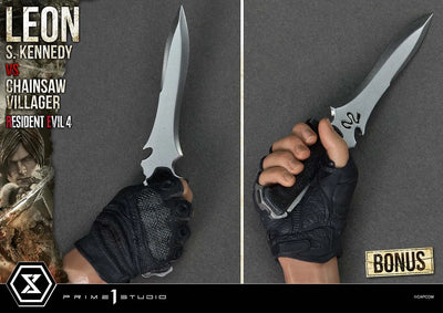 Leon S. Kennedy versus Chainsaw Villager (Bonus Version) Resident Evil 4 – Prime1Studio – ActionFigure Brasil