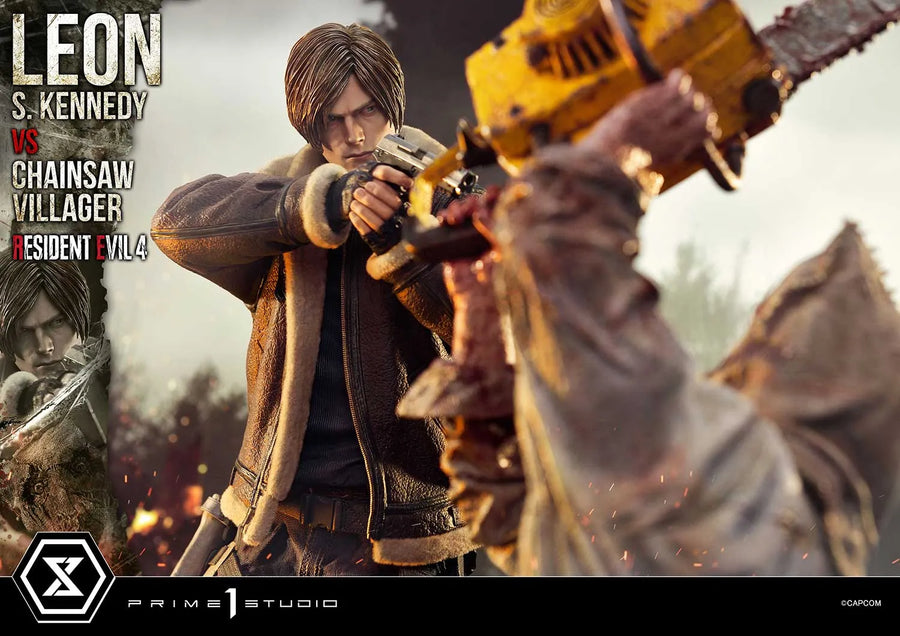 Leon S. Kennedy versus Chainsaw Villager (Bonus Version) Resident Evil 4 – Prime1Studio – ActionFigure Brasil