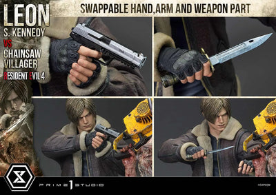 Leon S. Kennedy versus Chainsaw Villager (Bonus Version) Resident Evil 4 – Prime1Studio – ActionFigure Brasil