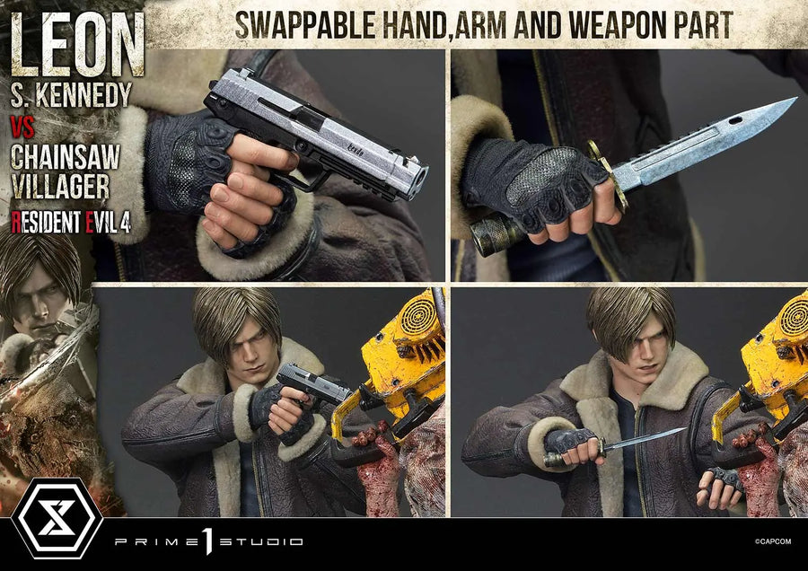 Leon S. Kennedy versus Chainsaw Villager (Bonus Version) Resident Evil 4 – Prime1Studio – ActionFigure Brasil