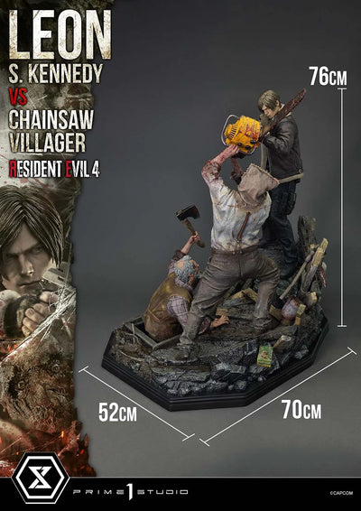 Leon S. Kennedy versus Chainsaw Villager (Bonus Version) Resident Evil 4 – Prime1Studio – ActionFigure Brasil
