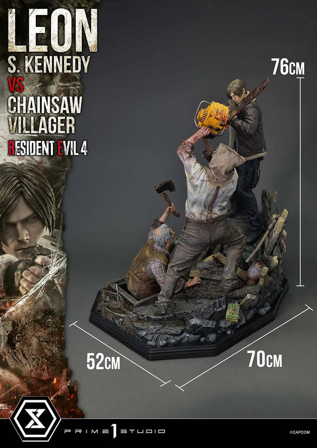 Leon S. Kennedy versus Chainsaw Villager (Bonus Version) Resident Evil 4 – Prime1Studio – ActionFigure Brasil