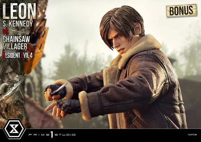 Leon S. Kennedy versus Chainsaw Villager (Bonus Version) Resident Evil 4 – Prime1Studio – ActionFigure Brasil