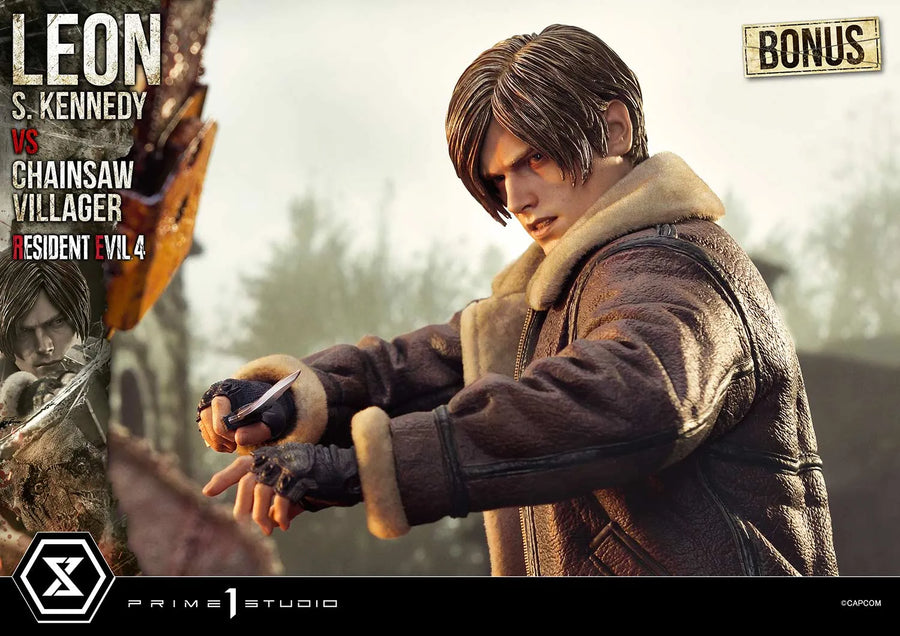 Leon S. Kennedy versus Chainsaw Villager (Bonus Version) Resident Evil 4 – Prime1Studio – ActionFigure Brasil