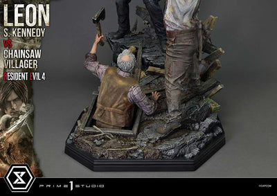 Leon S. Kennedy versus Chainsaw Villager (Bonus Version) Resident Evil 4 – Prime1Studio – ActionFigure Brasil