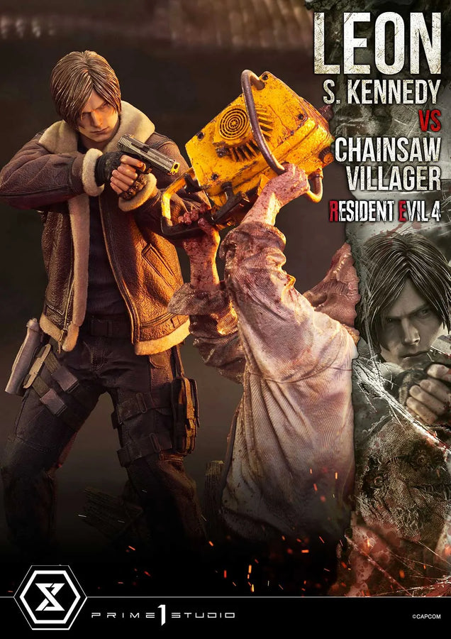 Leon S. Kennedy versus Chainsaw Villager (Bonus Version) Resident Evil 4 – Prime1Studio – ActionFigure Brasil