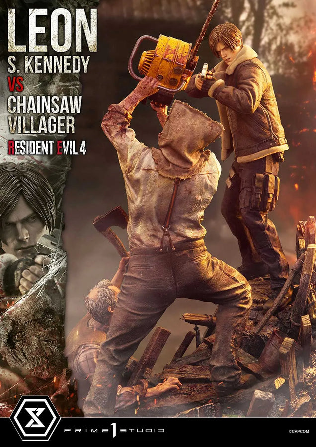 Leon S. Kennedy versus Chainsaw Villager (Bonus Version) Resident Evil 4 – Prime1Studio – ActionFigure Brasil