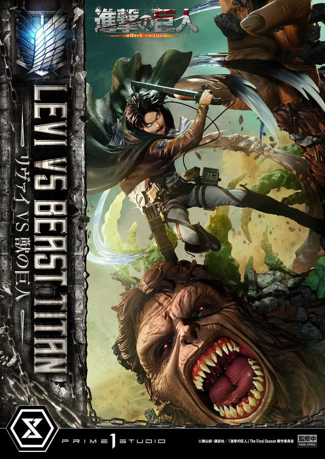 Levi versus Beast Titan (Bonus Version) TV animation Attack on Titan – Prime1Studio – ActionFigure Brasil