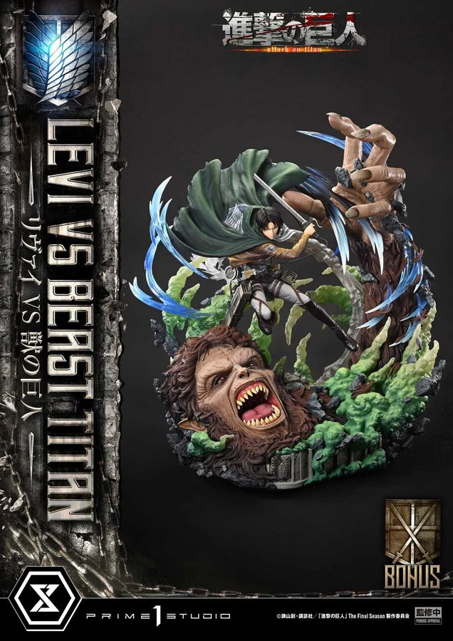 Levi vs. Beast Titan (Bonus Version) - LIMITED EDITION: TBD – Prime 1 Studio – ActionFigure Brasil