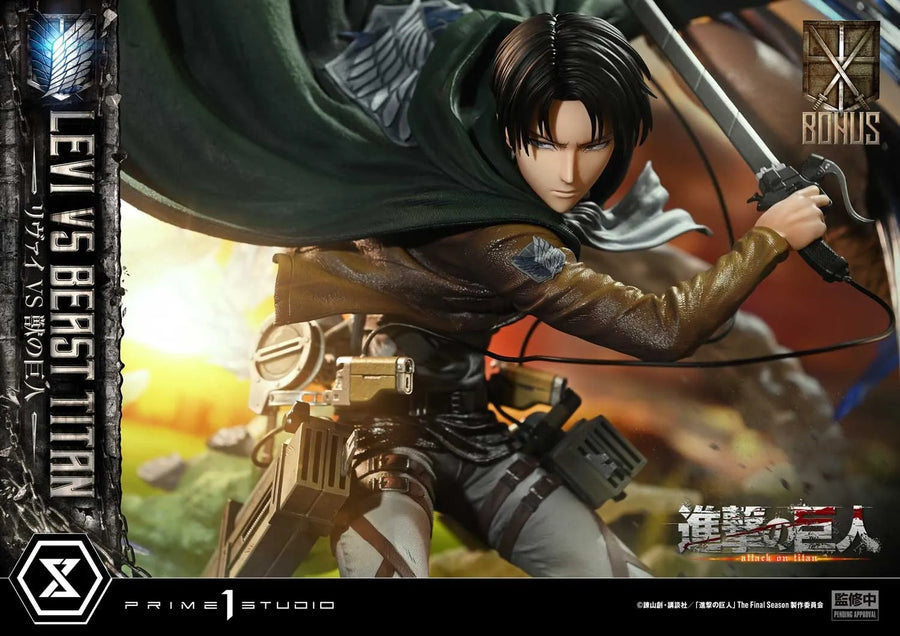 Levi vs. Beast Titan (Bonus Version) - LIMITED EDITION: TBD – Prime 1 Studio – ActionFigure Brasil