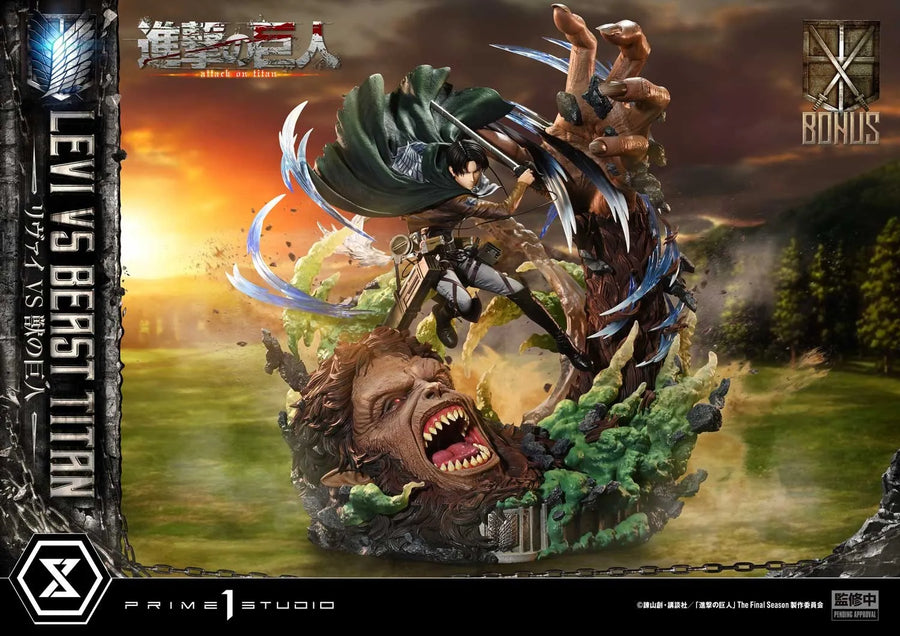 Levi vs. Beast Titan (Bonus Version) - LIMITED EDITION: TBD – Prime 1 Studio – ActionFigure Brasil