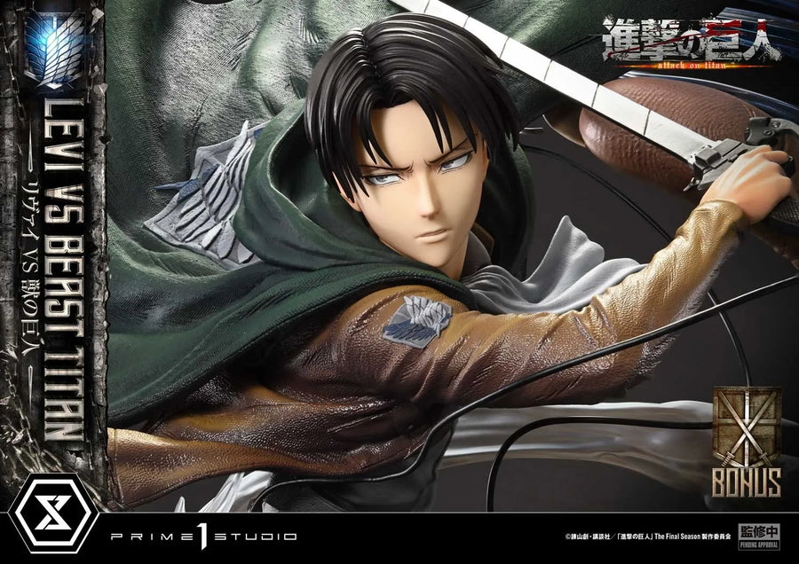 Levi vs. Beast Titan (Bonus Version) - LIMITED EDITION: TBD – Prime 1 Studio – ActionFigure Brasil