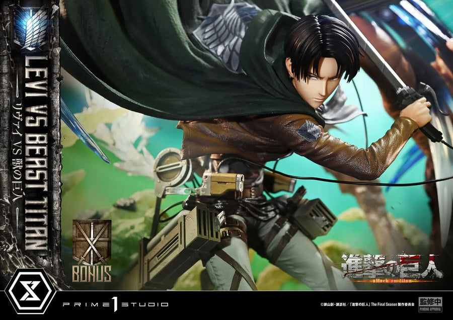 Levi vs. Beast Titan (Bonus Version) - LIMITED EDITION: TBD – Prime 1 Studio – ActionFigure Brasil
