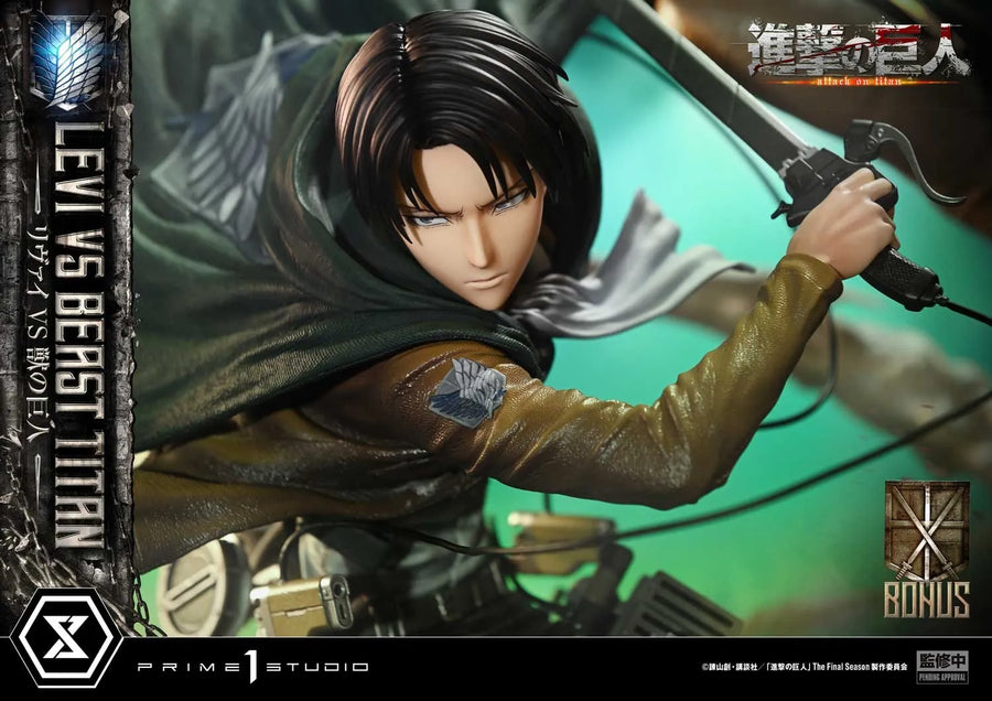 Levi vs. Beast Titan (Bonus Version) - LIMITED EDITION: TBD – Prime 1 Studio – ActionFigure Brasil