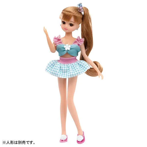 Licca-chan LW-13 Gingham Checker & Flower Swimsuit Setㅤ – Takara Tomy – ActionFigureBrasil