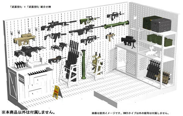 LittleArmory [LD031] Weapon Storeroom B 1/12 Plastic Modelㅤ – Tomytec – ActionFigureBrasil