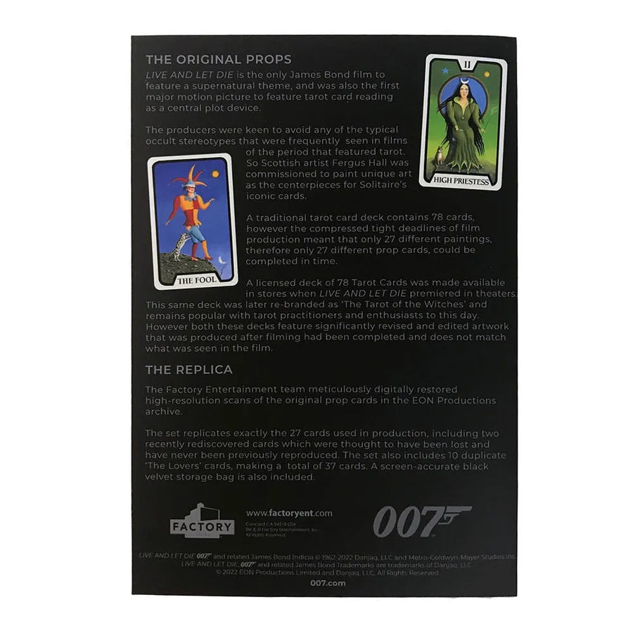 Live and Let Die Tarot Cards - LIMITED EDITION – Factory Entertainment – ActionFigure Brasil