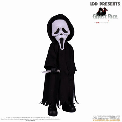 Living Dead Dolls/ Icon of Halloween Ghost Faceㅤ – Mezco – ActionFigureBrasil — com base expositora