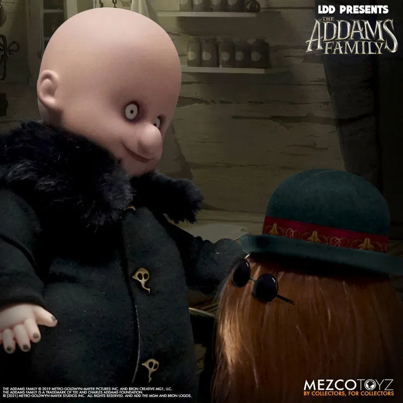 Living Dead Dolls / The Addams Family: Fester & Cousin Itt 2PKㅤ – Mezco – ActionFigureBrasil