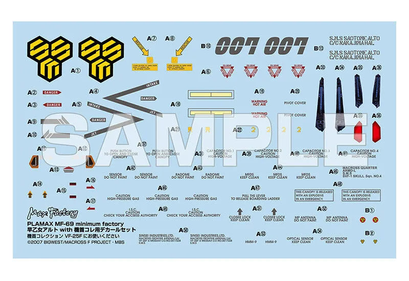 Macross Frontier - Saotome Alto - Minimum Factory - Plamax (MF-69) - 1/20 - With VF-25F Decal Set (Max Factory)ㅤ – Max Factory – ActionFigureBrasil