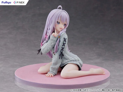 Majo no Tabitabi - Elaina - F:Nex - 1/7 - Knit ver., Repaint Blue (FuRyu)ㅤ – FuRyu – ActionFigureBrasil — embalagem