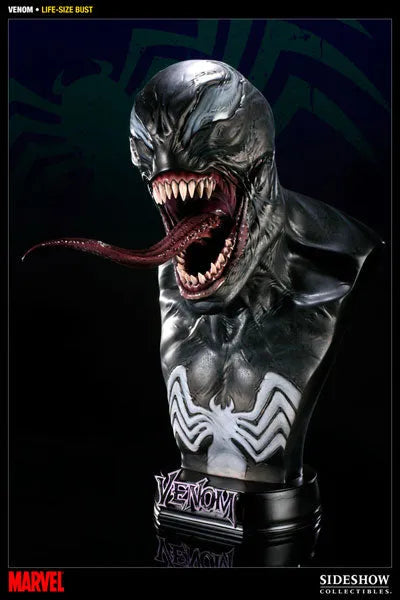 Marvel 1/1 Life-size Bust: Venom (New Version) from "Spider-Man"ㅤ – Sideshow Collectibles – ActionFigureBrasil
