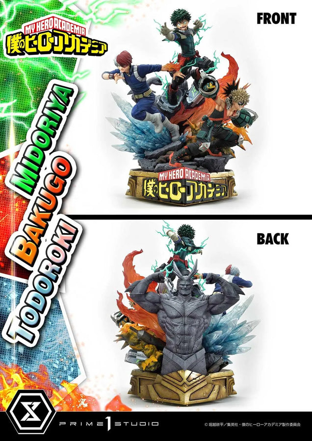 Midoriya, Bakugo & Todoroki (Deluxe Bonus Version) My Hero Academia – Prime1Studio – ActionFigure Brasil