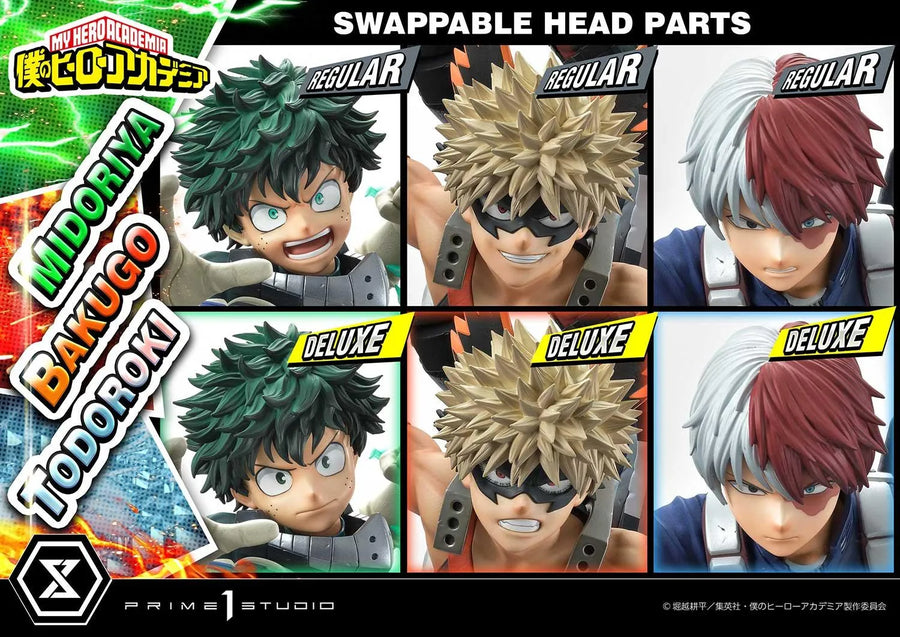 Midoriya, Bakugo & Todoroki (Deluxe Bonus Version) My Hero Academia – Prime1Studio – ActionFigure Brasil