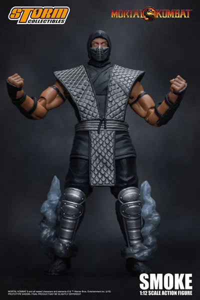 Mortal Kombat 1/12 Action Figure Smoke(Provisional Pre-order)ㅤ – Storm Collectibles – ActionFigureBrasil — com base expositora