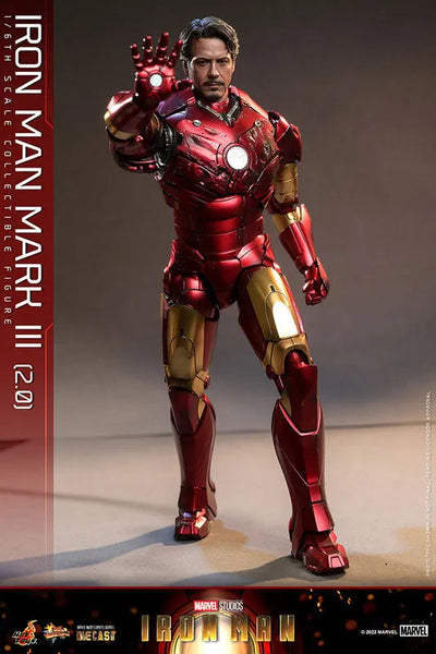 Movie Masterpiece Diecast - Iron Man - Mark 3 Version 2.0 - 1/6 (Hot Toys)ㅤ – Hot Toys – ActionFigureBrasil — ângulo diferente