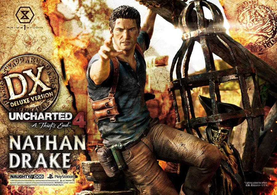 Nathan Drake (Deluxe Bonus Version) Uncharted 4: A Thief's End – Prime1Studio – ActionFigure Brasil