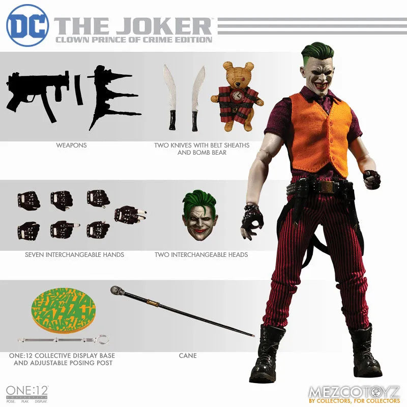 ONE:12 Collective - DC Comics: Joker 1/12 Action Figure Clown Prince of Crime ver(Provisional Pre-order)ㅤ – Mezco – ActionFigureBrasil