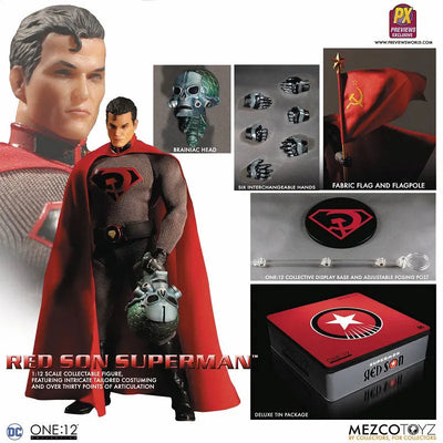 ONE:12 Collective - DC Comics: Preview Limited Superman 1/12 Action Figure Red Son ver.ㅤ – Mezco – ActionFigureBrasil — ângulo diferente