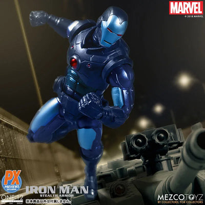 ONE:12 Collective / Marvel Comics: Preview Exclusive Stealth Iron Man 1/12 Action Figureㅤ – Mezco – ActionFigureBrasil — ângulo diferente