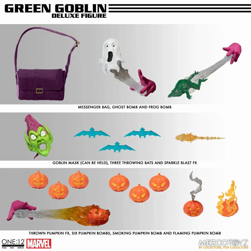 ONE:12 Collective / The Amazing Spider-Man: Green Goblin 1/12 Action Figure DX Editionㅤ – Mezco – ActionFigureBrasil